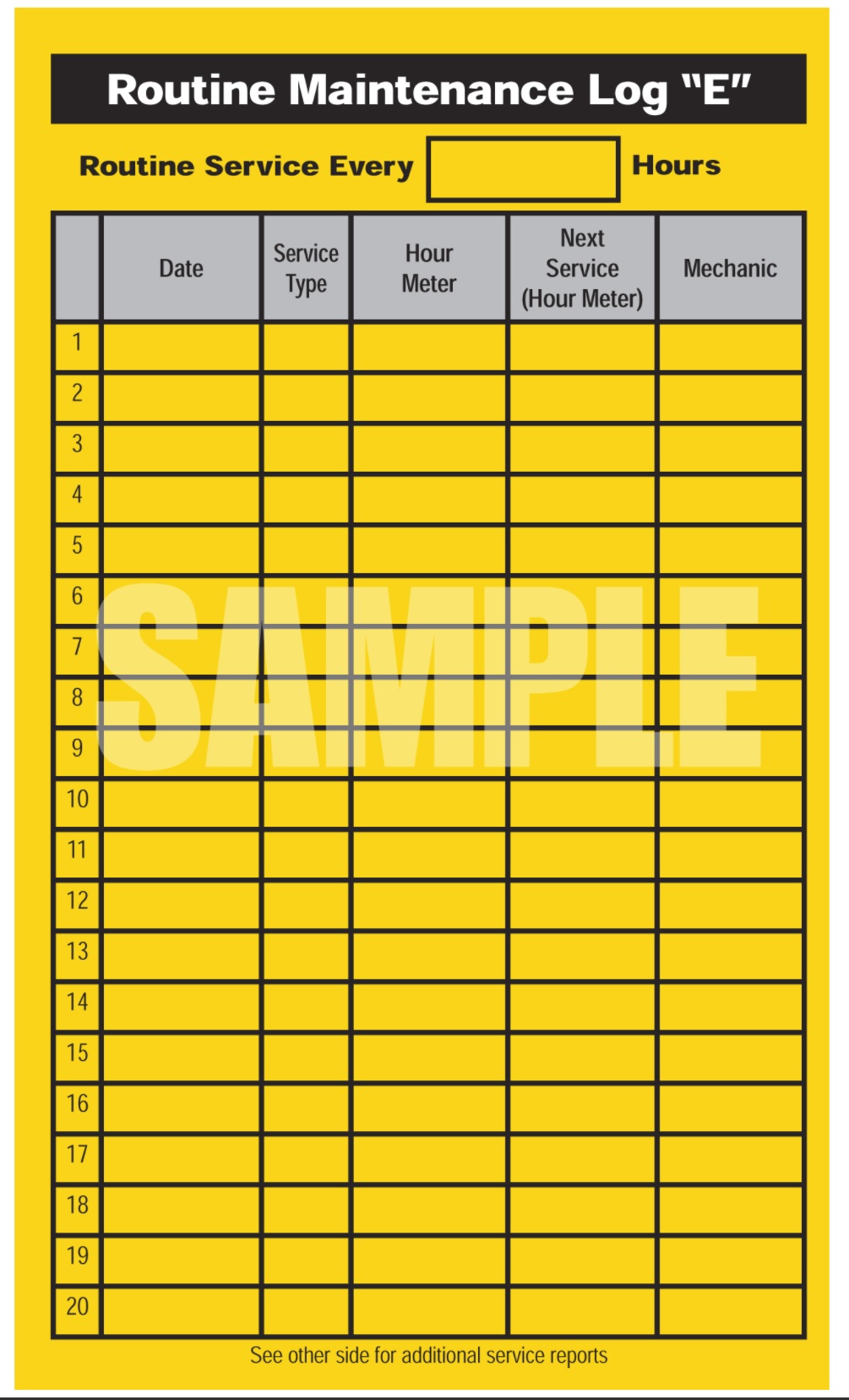 Daily Maintenance Log Sheet Template