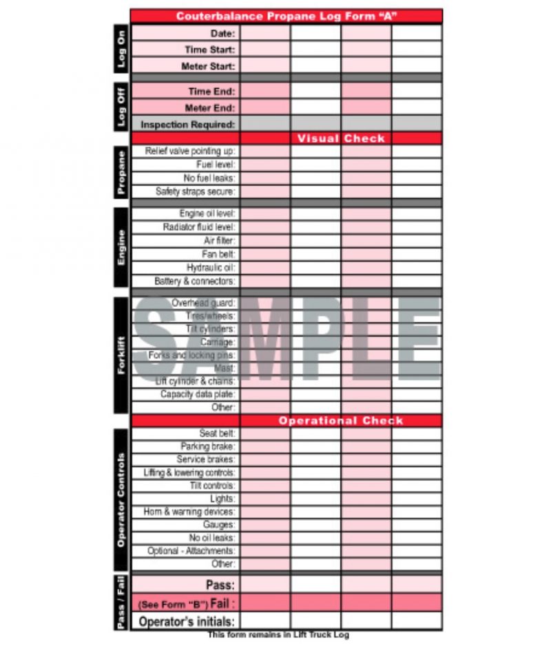 Daily Checklist IC (Internal Combustion) Forklift - First Quality ...