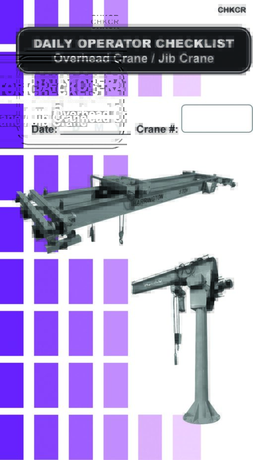 Overhead Crane Daily Checklist Caddy