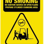No Smoking Propane Changing Safety Sign