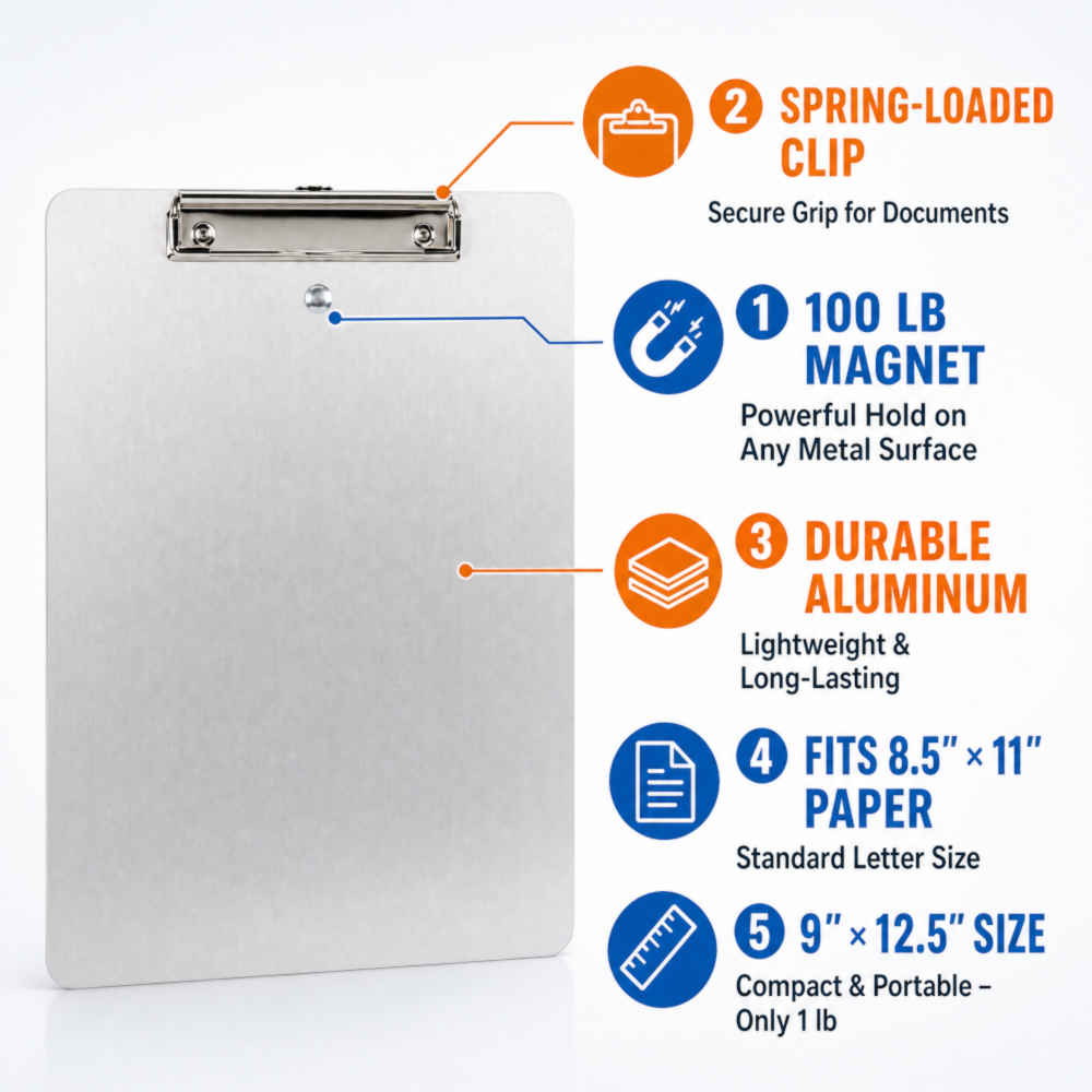 Magnetic Aluminum Clipboard - Image 2